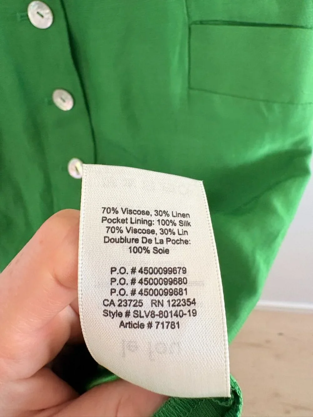 Aritzia Le Fou Wilfred Michalina Dress NWT Puff Sleeve Emerald Green Size 8 - Picture 9 of 10